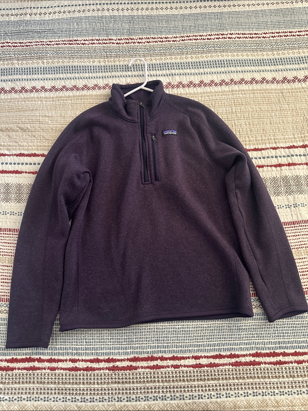 Patagonia Men's Zip-Neck Fleece Sweater in Deep Purple